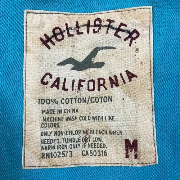 HOLISTER AUTHENTIC SKY BLUE CREW NECK T-SHIRT FOR MEN’S & WOMEN’S - Picture 5 of 6